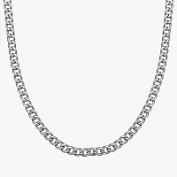 Mens Stainless Steel 7mm Curb Chain Necklace