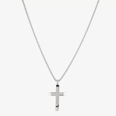 Gunmetal Stainless Steel Cross 1 Pair Jewelry Set