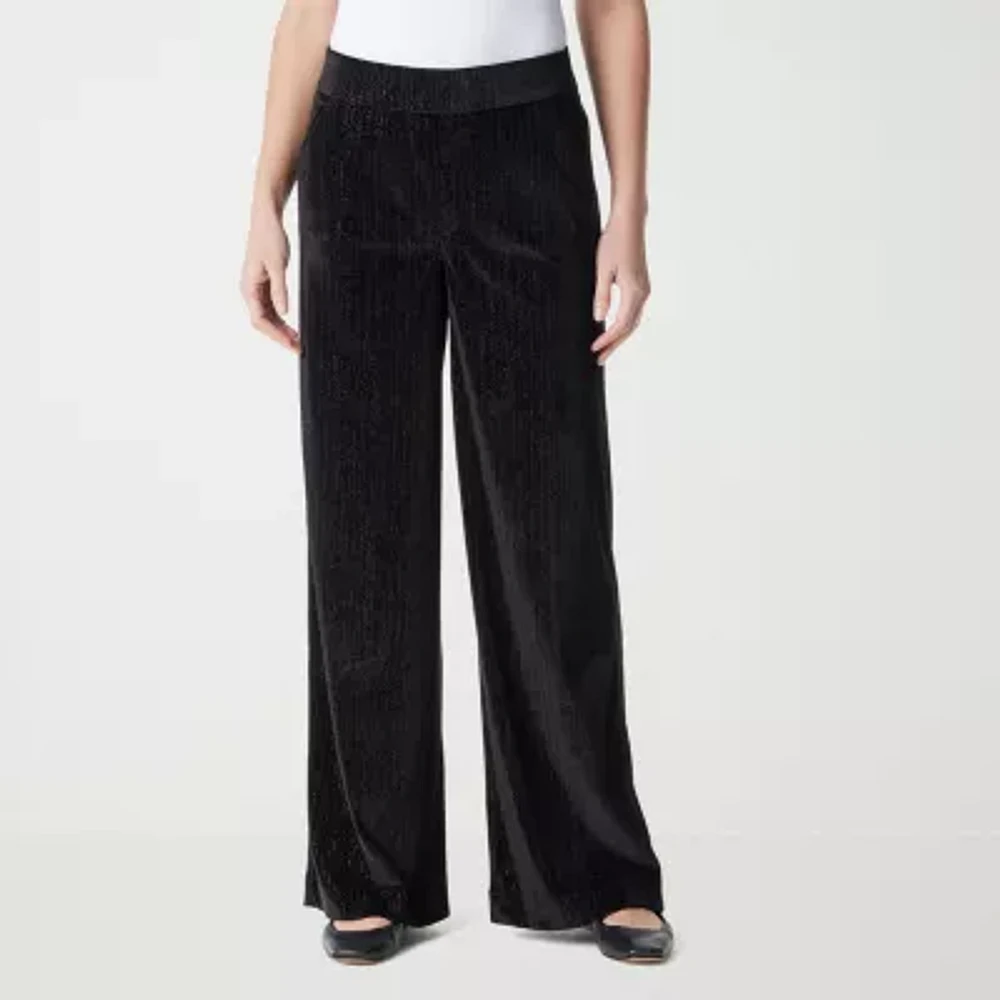 Gloria Vanderbilt Womens High Rise Wide Leg Pull-On Pants