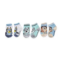 Toddler Boys 6 Pair Bluey Quarter Ankle Socks