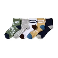 Thereabouts Little & Big Boys 10 Pair Quarter Ankle Socks