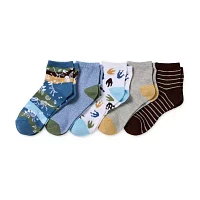 Thereabouts Little & Big Boys 10 Pair Quarter Ankle Socks