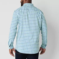 St. John's Bay Performance Big and Tall Mens Classic Fit Long Sleeve Plaid Button-Down Shirt