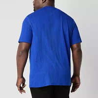 Shaquille O'Neal XLG Big and Tall Ribbed Mens Crew Neck Short Sleeve T-Shirt