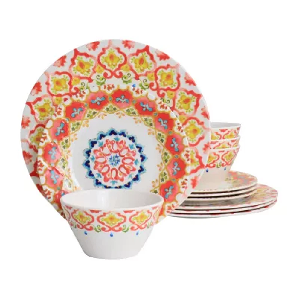 Gibson 12-pc. Melamine Dinnerware Set