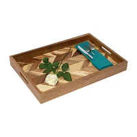 Lipper International Acacia Herringbone Serving Tray