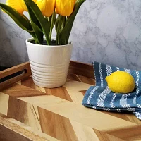 Lipper International Acacia Herringbone Serving Tray