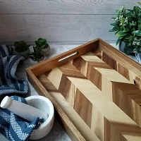 Lipper International Acacia Herringbone Serving Tray