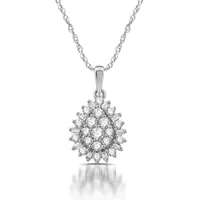 Diamond Blossom Womens 1/2 CT. T.W. Mined White Diamond 10K Gold Pendant Necklace