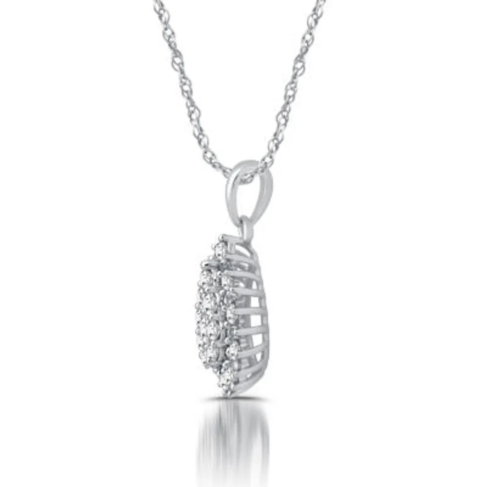 Diamond Blossom Womens / CT. T.W. Natural White Diamond 10K Gold Pendant Necklace