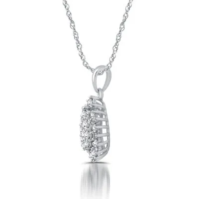 Diamond Blossom Womens / CT. T.W. Mined White Diamond 10K Gold Pendant Necklace