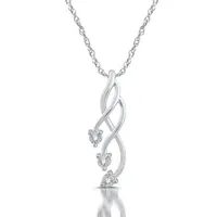 Womens Diamond Accent Mined White Diamond 10K Gold Pendant Necklace