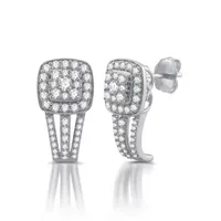 Diamond Blossom 1 CT. T.W. Mined White Diamond 10K Gold Drop Earrings