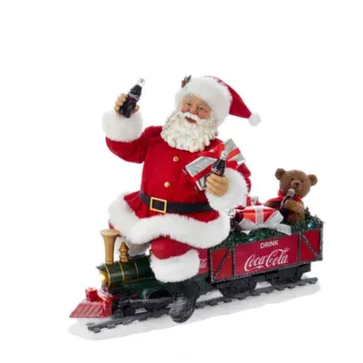 Kurt Adler Coca-Cola® 13.25" Battery-Operated Santa Train With LED Garland