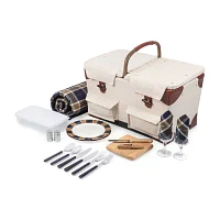 Picnic Time® Pioneer Canvas Plaid Picnic Basket For Two