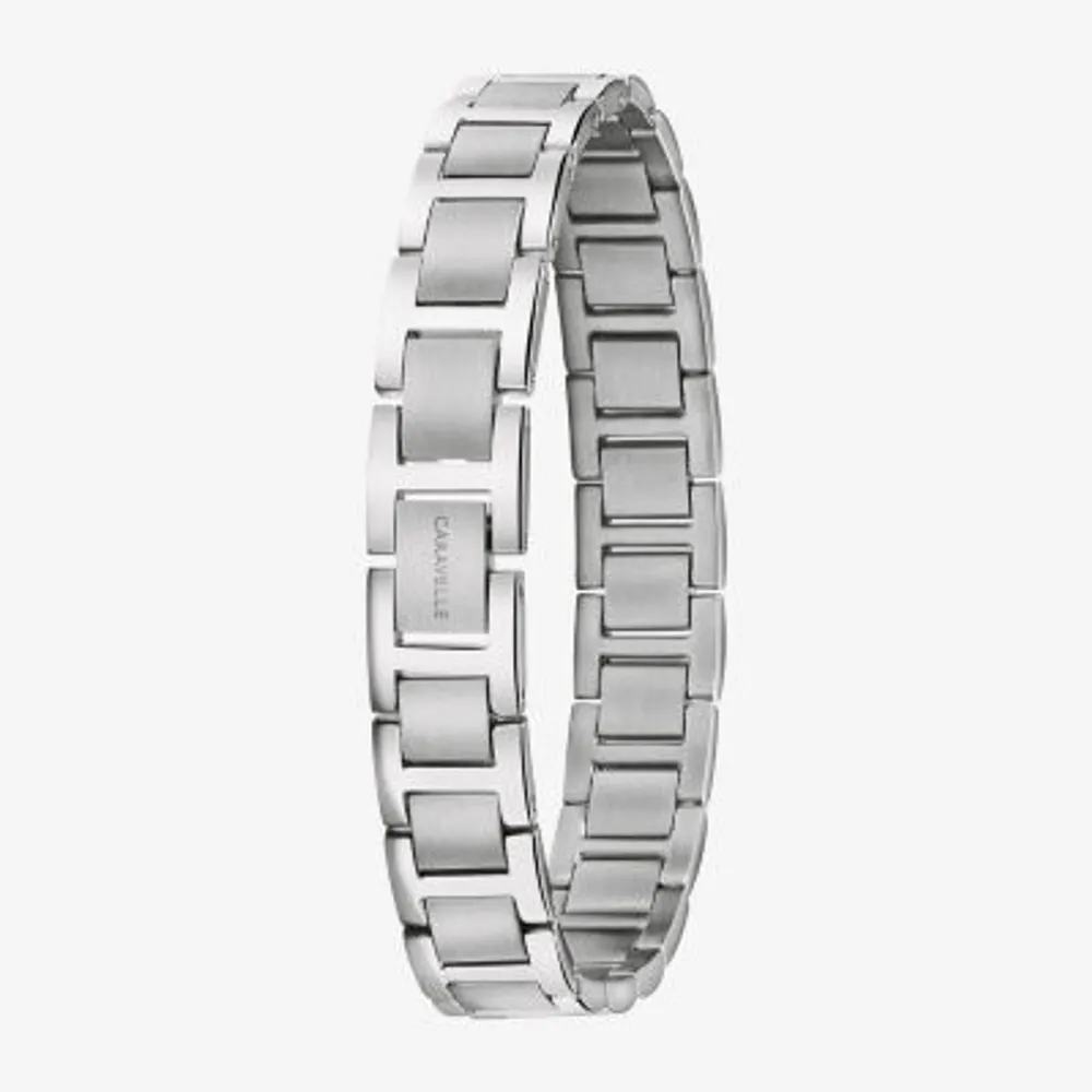 Caravelle Designed By Bulova Mens Silver Tone Stainless Steel 2-pc. Watch Boxed Set 43k101