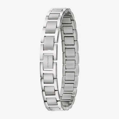 Caravelle Designed By Bulova Mens Silver Tone Stainless Steel 2-pc. Watch Boxed Set 43k101