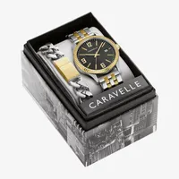 Caravelle Designed By Bulova Mens Two Tone Stainless Steel 2-pc. Watch Boxed Set 45k000