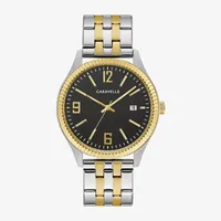 Caravelle Designed By Bulova Mens Two Tone Stainless Steel 2-pc. Watch Boxed Set 45k000