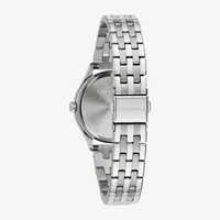 Caravelle Designed By Bulova Womens Crystal Accent Silver Tone Stainless Steel 2-pc. Watch Boxed Set 43x104