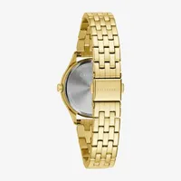 Caravelle Designed By Bulova Womens Crystal Accent Gold Tone Stainless Steel 2-pc. Watch Boxed Set 44x101