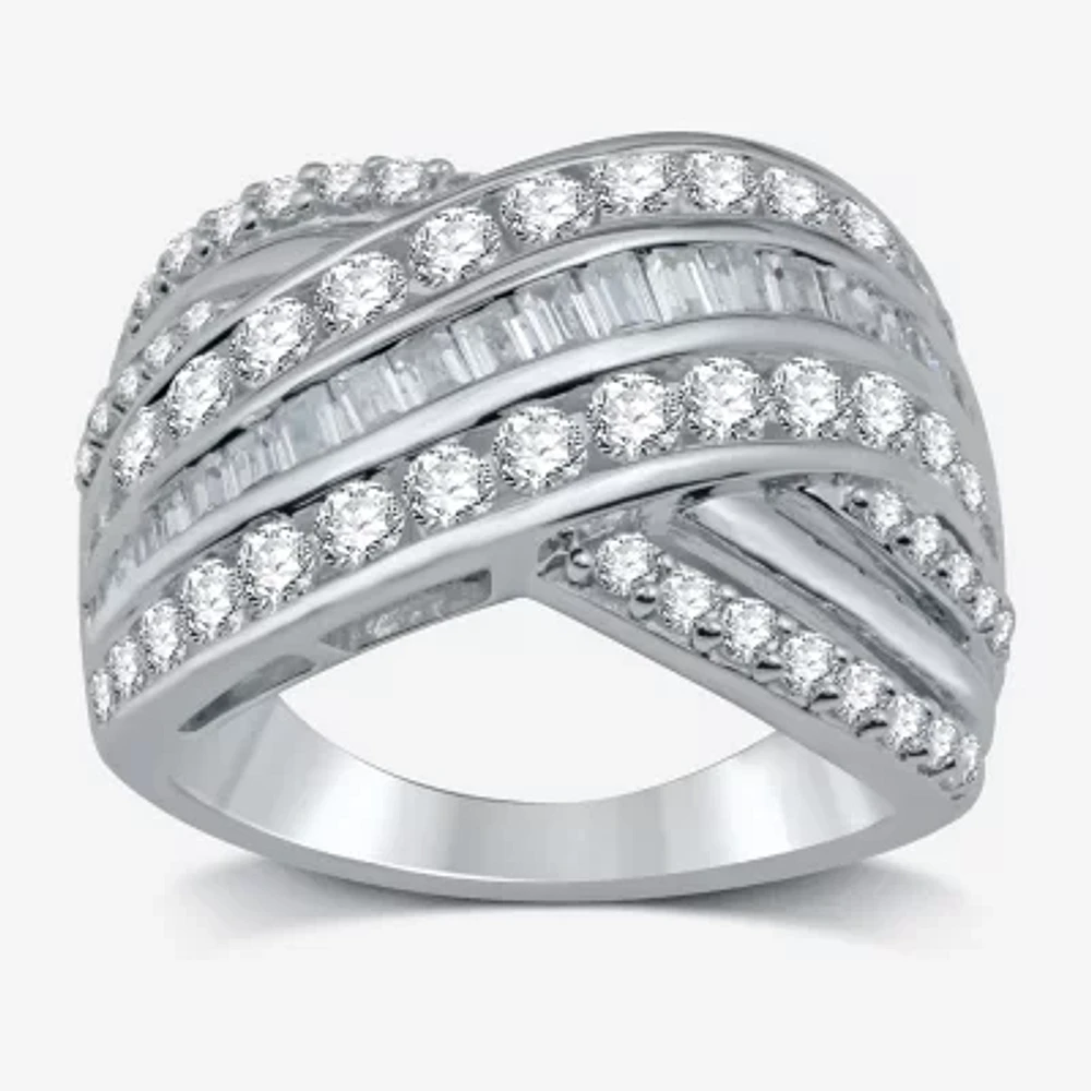 (H-I / I1) 2 CT. T.W. Lab Grown White Diamond 10K White Gold Band