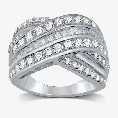 (H-I / I1) 2 CT. T.W. Lab Grown White Diamond 10K White Gold Band