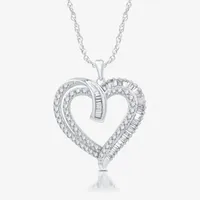 H-I / I1) Womens 1/ CT. T.W. Lab Grown White Diamond 10K Gold Heart Pendant Necklace