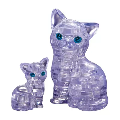 BePuzzled 3D Crystal Puzzle - Cat with Kitten: 49Pcs