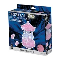 BePuzzled 3D Crystal Puzzle - Carousel (Pink): 83Pcs