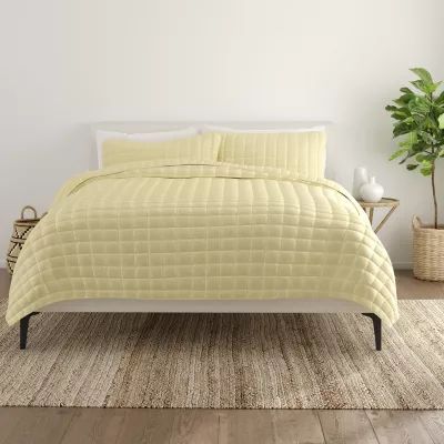 Casual Comfort Premium Ultra Soft Square Pattern Quilted Coverlet Set
