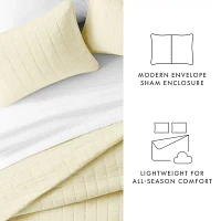 Casual Comfort Premium Ultra Soft Square Pattern Quilted Coverlet Set