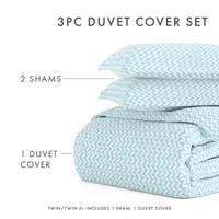 Casual Comfort Premium Ultra Soft 3-pc. Puffed Chevron Print Duvet Cover Set