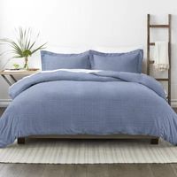 Casual Comfort Premium Ultra Soft Blue Diamond Pattern Duvet Cover Set