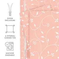 Casual Comfort Premium Ultra Soft Pink Buds Duvet Cover Set