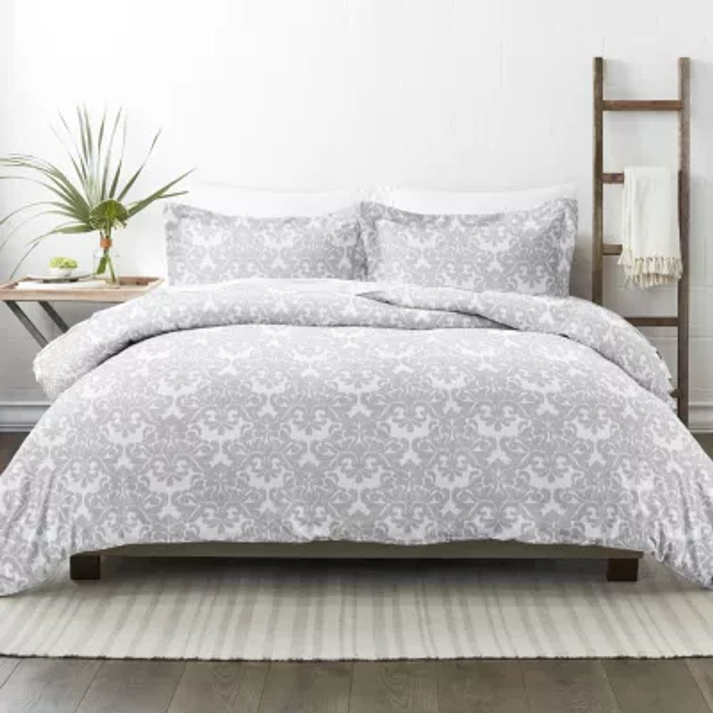 Casual Comfort Soft Damask Pattern Oversized Duvet Cover Set