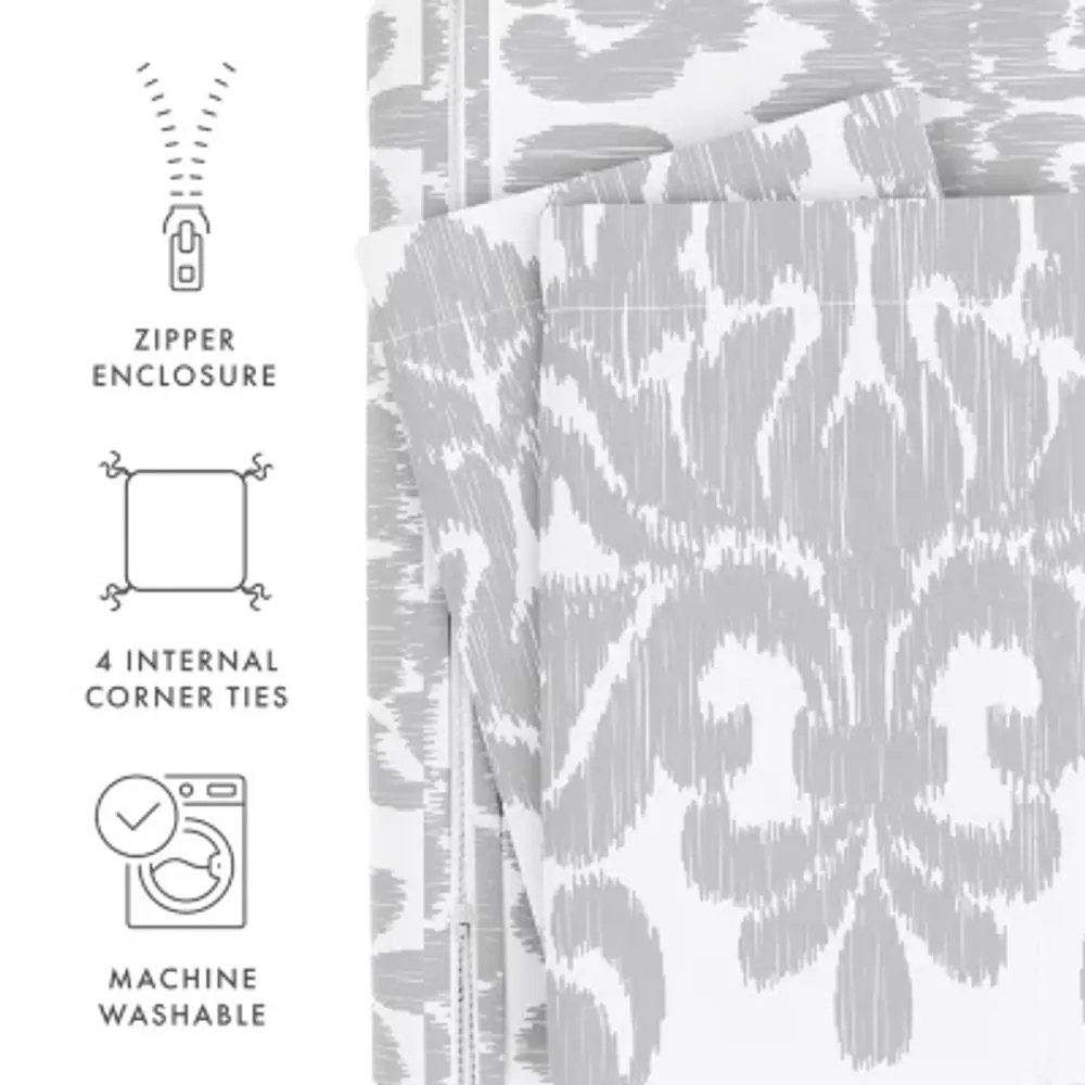 Casual Comfort Soft Damask Pattern Oversized Duvet Cover Set