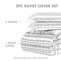 Casual Comfort Geo Threads Pattern Oversized Duvet Cover Set