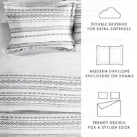 Casual Comfort Geo Threads Pattern Oversized Duvet Cover Set