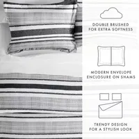 Casual Comfort Vintage Stripe Pattern Oversized Duvet Cover Set