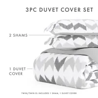 Casual Comfort Chevron Sleep Pattern Oversized Reversible Duvet Cover Set