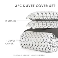 Casual Comfort Etched Gate Pattern Oversized Reversible Duvet Cover Set