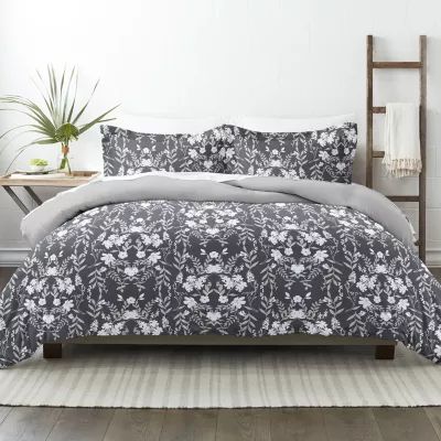 Casual Comfort Secret Garden Pattern Oversized Reversible Duvet Cover Set