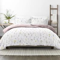 Casual Comfort Wild Flower Pattern Oversized Reversible Duvet Cover Set