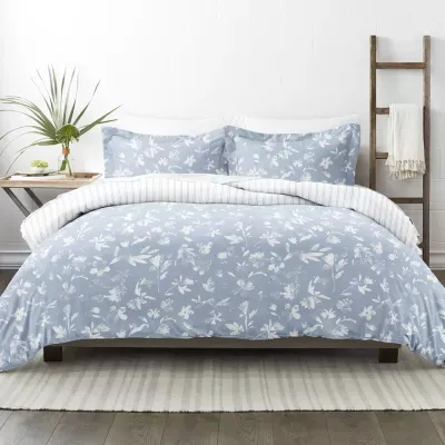 Casual Comfort Country Home Pattern Oversized Reversible Duvet Cover Set