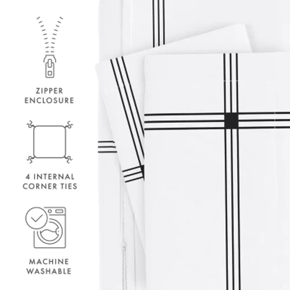 Casual Comfort Grid Patterned Duvet Cover Set