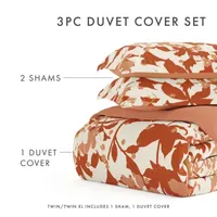 Casual Comfort Boho Flower Patterned Reversible Duvet Cover Set