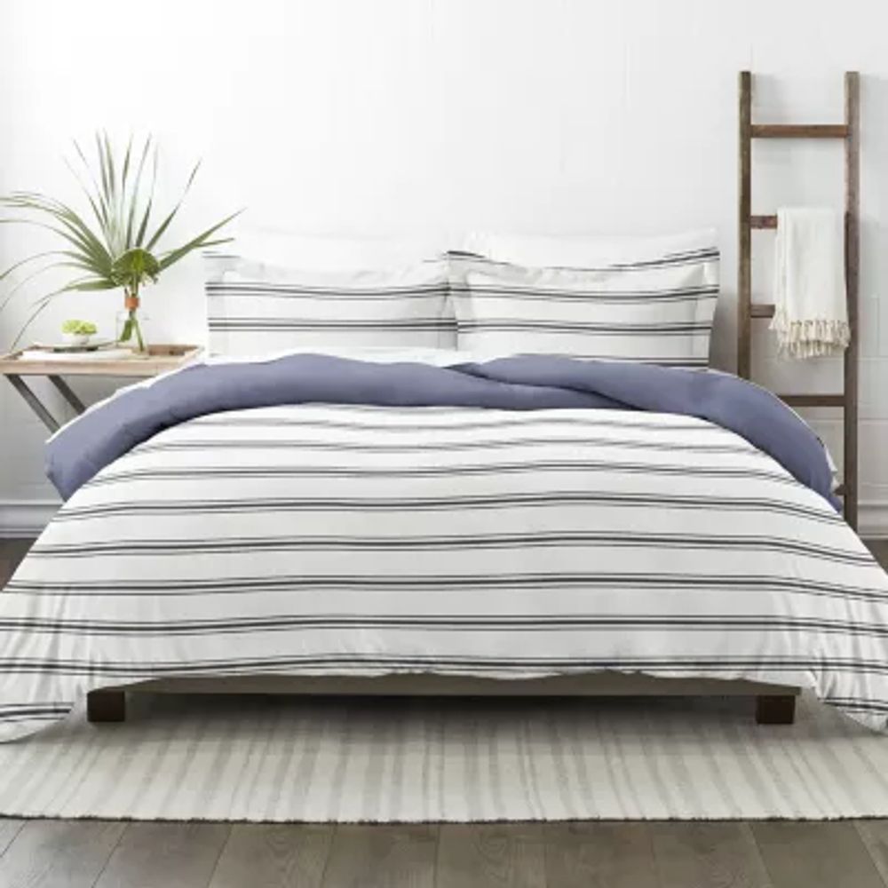 Casual Comfort Desert Stripe Patterned Reversible Duvet Cover Set