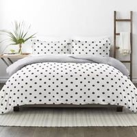 Casual Comfort Painted Polkadot Patterned Reversible Duvet Cover Set