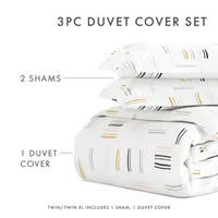 Casual Comfort Geo Dash Patterned Duvet Cover Set
